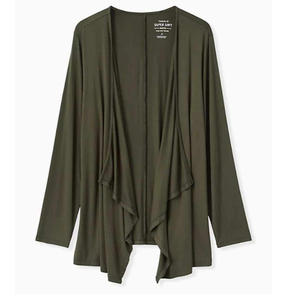 TORRID NWT SUPER SOFT OLIVE GREEN CARDIGAN